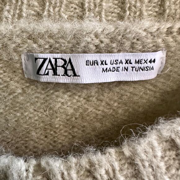 Zara 100% Wool Crew Neck Sweater – Size XL - Picture 7 of 8
